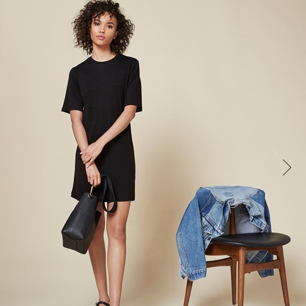 Reformation Dozer T-Shirt Dress in Black (S)